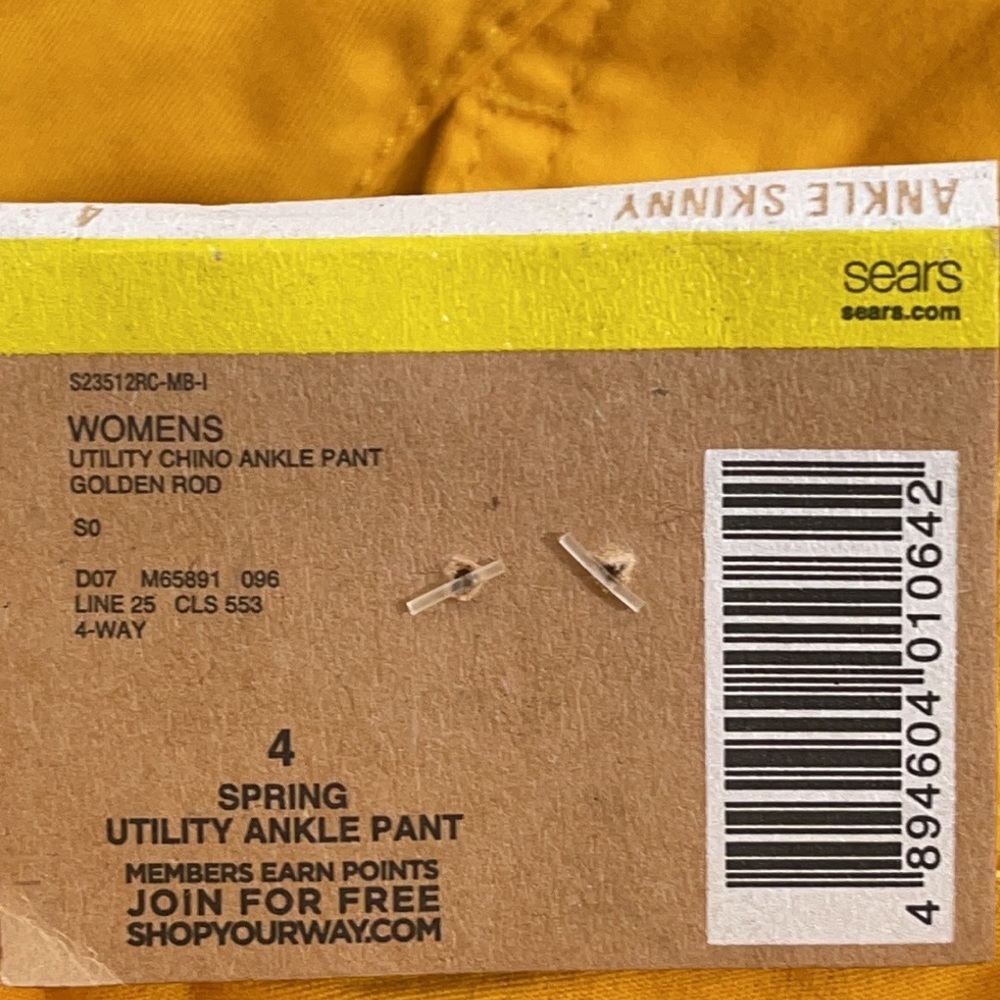 ROEBUCK CO. ANKLE SKINNY UTILITY CHINO ANKLE PANT MID RISE SIZE 4 NEW - Picture 11 of 11